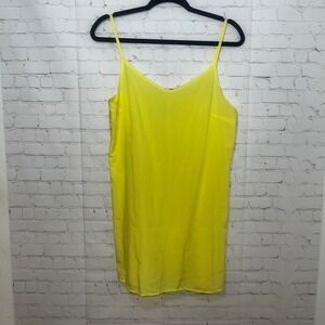 The Shirt Rochelle Behrens Womens Neon Yellow V-Neck Adjustable‎ Cami Top Small